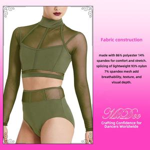 Ensemble de costumes de danse <span class=keywords><strong>jazz</strong></span> MiDee au design moderne pour femmes adultes, haut court et pantalon triangulaire pour la scène - Product Image 5