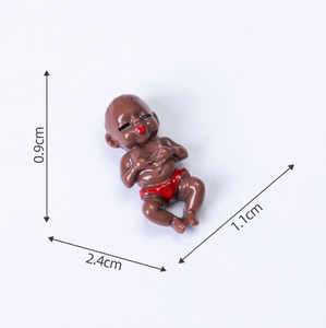 Figura de Bebé Recién Nacido en Miniatura <span class=keywords><strong>3D</strong></span> Negra, Figura Coleccionable de Resina para Decoración de Pastel de Baby Shower, Decoración de Casa de Muñecas - Product Image 2