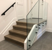 Support de fixation en acier inoxydable pour balustrade en verre sans cadre, idéal pour projets de terrasses, escaliers et balcons