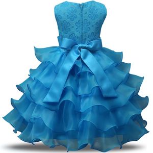 Robe de demoiselle d'honneur formelle pour filles de 3 à 8 ans, robes florales pour bébés filles, Vestidos, 9 couleurs, vêtements de fête de mariage, vêtements d'anniversaire pour enfants - Product Image 2