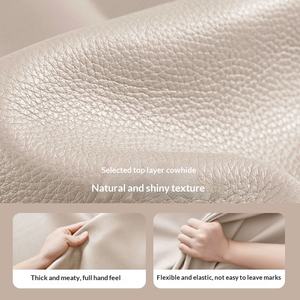 เตียงคู่นุ่มสบาย รุ่นใหม่ ดีไซน์ครีมวินด์ หนังแท้ โครงไม้ รุ่น BTLB017 สำหรับห้องนอนหรือโรงแรม - Product Image 4