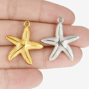 Ciondoli a Forma di Stella Marina in Stile Lusso, Placcati in <span class=keywords><strong>Oro</strong></span> 18K, in Acciaio Inossidabile, Accessori per Collane Fai-da-Te, Gioielli alla Moda - Product Image 4
