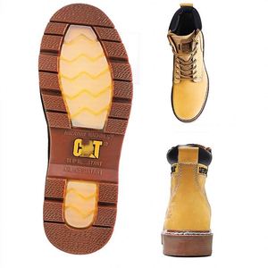 Bottes de travail jaunes en cuir de vachette pleine fleur de haute qualité pour l'extérieur, imperméables et respirantes, pour adultes - Product Image 2