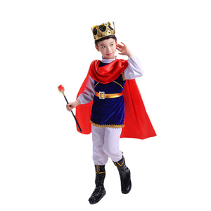 Ensemble de costume de prince <span class=keywords><strong>bleu</strong></span> pour garçons, enfants, prince royal, fête d'Halloween, cosplay avec cape, tenue et accessoires - Product Image 5