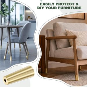 Brass Furniture Leg Caps Round Modern Heavy Duty Table Chair Feet Home Office Use Metal Ferrules - Product Image 4