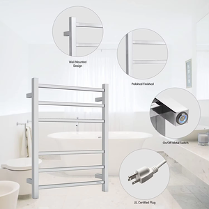 Sèche-serviettes électrique <span class=keywords><strong>mural</strong></span> en acier inoxydable 304 <span class=keywords><strong>de</strong></span> Nouvelle-Zélande avec 4 barres et une longueur <span class=keywords><strong>de</strong></span> 640 mm - Product Image 2