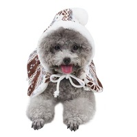 Cape en polaire corail pour animaux de compagnie, motif flocon de neige de Noël, châle chaud d'hiver pour chien et chat, costume de fête, couverture en peluche, fournisseur en gros