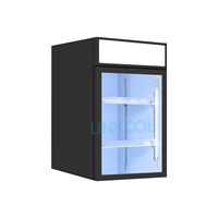 Mini-réfrigérateur commercial vertical 105L avec porte vitrée simple et refroidissement par ventilateur pour boissons