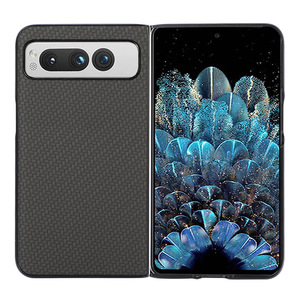 Carbon <strong>Fiber</strong> Pattern PC Sticker Leather Mobile Cell Phone case for <strong>Google</strong> Pixel Fold - Product Image 1
