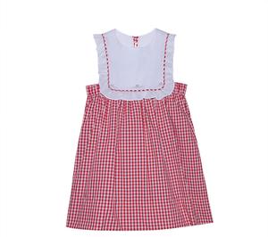 Pagliaccetto per bambini e bambine senza maniche in cotone ricamato con volant in bianco - Product Image 6