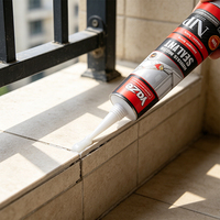 Colle silicone neutre à forte adhérence pour panneaux publicitaires aluminium-plastique, construction bois, emballage et transport, 300ml haute performance