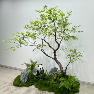 Bonsaï artificiel d'érable vert, ornement de sol, décoration paysagère pour salle de thé et intérieur - Product Image 4