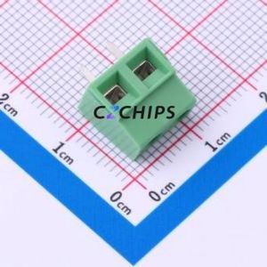 1729018 Screw Terminal Block Through hole Component (THT),P=5mm Connector ( Construction: 1x2P )( Pitch: 5mm )( Color: Green ) - Product Image 1