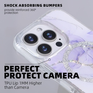 Coques de téléphone de luxe en résine antichoc de 5 mètres, vente en gros de coques de téléphone, coque de téléphone magnétique personnalisée pour iPhone 17 16 Pro Max - Product Image 3