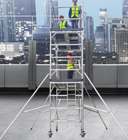 Tour d'échafaudage mobile en aluminium avec roues pour la construction, la rénovation, l'entretien des entrepôts et l'amélioration de l'habitat