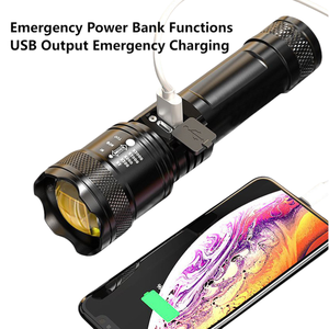 10000-Lumens Siêu Sáng LED Đèn Pin Zoomable Xách Tay Tìm Kiếm Ánh Sáng Không Thấm Nước ABS USB Có Thể Sạc Lại IP67 10W Cắm Trại <span class=keywords><strong>Torch</strong></span> - Product Image 5