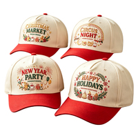Cappello da Baseball Natalizio Personalizzato con Ricamo, Unisex, Regolabile, Cappelli per le Festività Natalizie