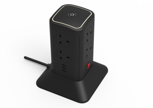 Nouvelle Tendance : Tour de Prises Verticale Pivotante 15A <span class=keywords><strong>à</strong></span> 8 Prises avec Protection Contre les Surtensions, <span class=keywords><strong>Norme</strong></span> UE, et Ports de Charge USB - Product Image 5