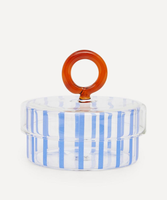 Pot de rangement en verre de cirque décoratif coloré soufflé sur mesure en borosilicate avec couvercle en verre