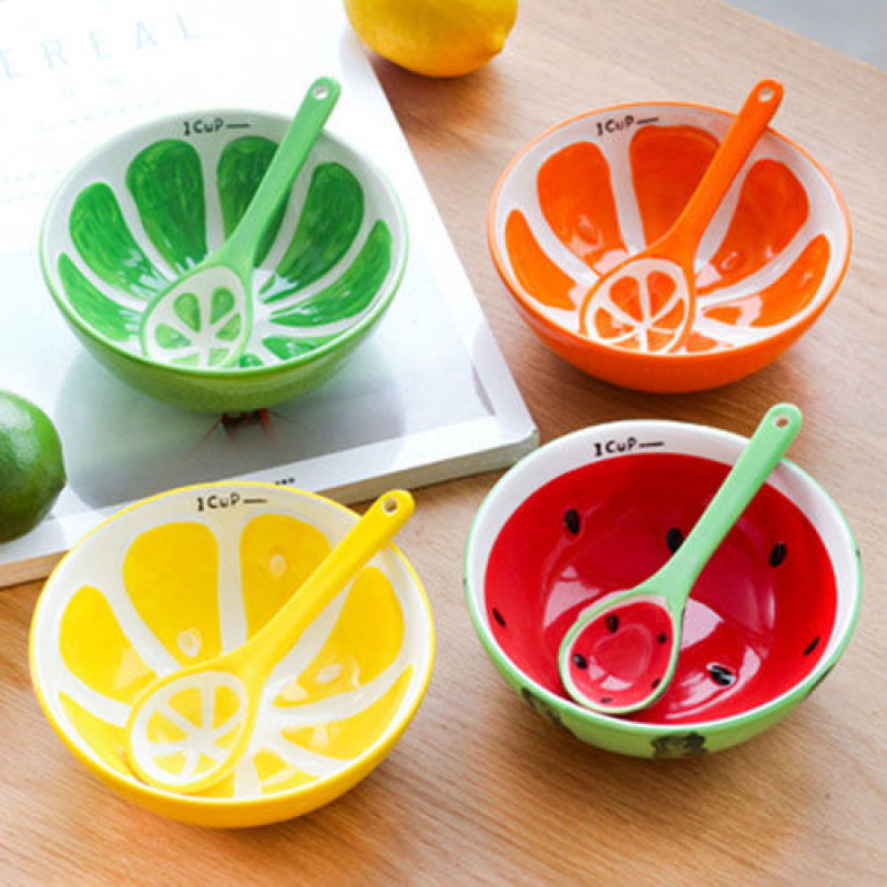 4 small fruit bowl 4 small spoon color