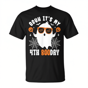 T-shirt d'anniversaire Halloween Ghost Boo, design 4ème anniversaire, tenue amusante pour fête costumée - Product Image 2