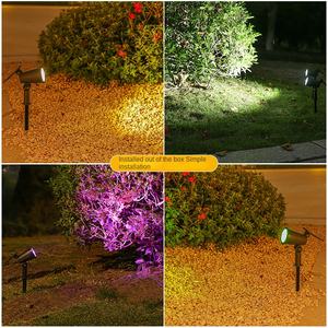 Lampe murale solaire LED pour extérieur, jardin, cour, paysage, avec projecteur changeant de couleur, étanche - Product Image 4