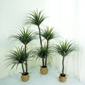Real Touch Simulation Yucca Tree Decorative Large Dracaena Green Potted Artificial Plants
