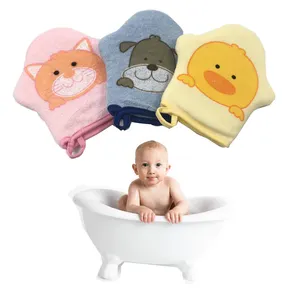 Natural Bamboo Kids Bath Sponge Body Scrub Massage Bath Mitt For Baby