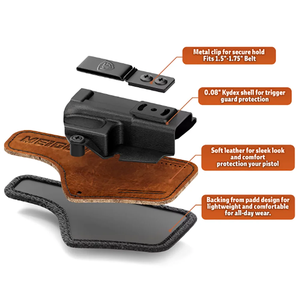 METE MC9 PRIME Holster mit Komfortpolster IWB Kydex Leder Hybrid-Holster für <span class=keywords><strong>CANIK</strong></span> METE MC9 PRIME Rotpunktvisier Innenverdeckt - Product Image 5