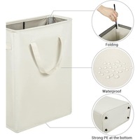 Panier à linge étroit de grande capacité avec poignées, panier à linge pliable, bac à linge haut pour buanderie, dortoir et chambre à coucher