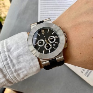 Montre mécanique de sport chronographe VELOCISSIMO 44 mm pour plongée, avec alarme, verre minéral anti-rayures, bracelet en caoutchouc 20 mm, analogique - Product Image 3