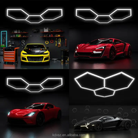 Lumière de garage hexagonale LED à lumen élevé Éclairage diffus polyvalent Options de montage au mur/plafond pour garages de stationnement