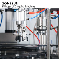 Machine de remplissage et de sertissage automatique monobloc ZONESUN ZS-QW1600D pour aérosols, liquides et gaz, avec distributeur de bouchons