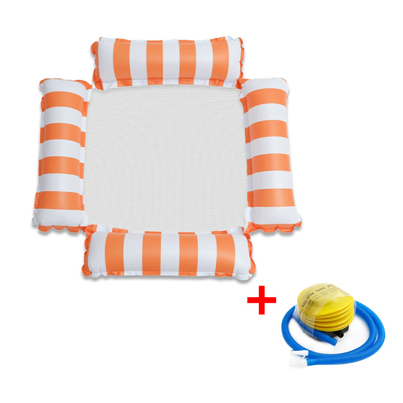 Four-tube striped floating raft-orange pump-small head