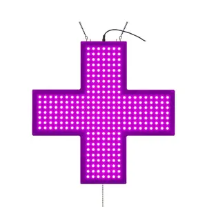 약국 십자가 48X4 8cm 핑크 실내 LED 교수형 간판 전자 조명 크로스 디스플레이