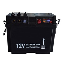 Kotak Baterai Tipe Tutup yang Dipasang dengan Baut Tugas Berat dengan Soket Pengisi Daya USB, Voltmeter Digital, dan Soket Pemantik Rokok untuk Kapal Laut