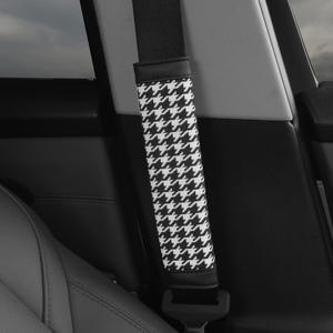Funda para Cinturón de Seguridad de Coche con Patrón de Pata de Gallo, Almohadilla de Hombro de Cuero de Lujo Universal, Protector Multifuncional Universal para Todas las Estaciones - Product Image 2