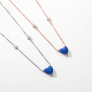 Cadena de Plata de Ley 925 con Colgante de Ópalo Azul con Diseño de la Noche Estrellada de <span class=keywords><strong>Van</strong></span> <span class=keywords><strong>Gogh</strong></span>, Joyería Fina para Mujer - Product Image 4
