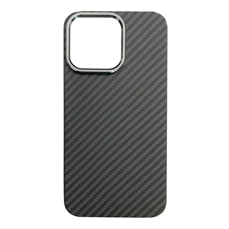 Adecuado para iPhone 15promax funda de teléfono Kevlar succión magnética iPhone 15pro funda protectora de fibra de carbono 600D
