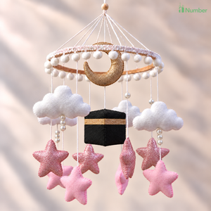 Mobile <span class=keywords><strong>de</strong></span> berceau Nuage Étoilé Rose en stock, faible MOQ 3 pièces, reapprovisionnement en gros et logo personnalisé disponibles - Product Image 1