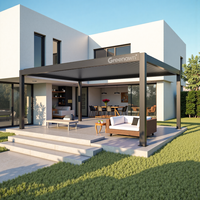 Pergola extérieure en aluminium Greenawn, toit à lamelles réglables, imperméable, motorisée, sur mesure pour jardin