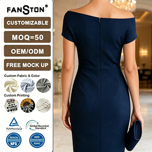 Vestido Elegante <span class=keywords><strong>de</strong></span> Mujer con Hombros Descubiertos 2026 - Vestido Formal Sofisticado con Cintura Fruncida, Vestido <span class=keywords><strong>de</strong></span> <span class=keywords><strong>Fiesta</strong></span> Sexy con Abertura Alta - Product Image 2