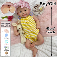 Poupée Bébé en Silicone Réaliste de 43 cm, Détails des Veines, Yeux Ouverts, Joues Chéruvines, Vente Directe Usine, Objets de Collection pour Expositions Artistiques
