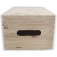 Caja de Almacenamiento Grande de Madera con Tapa Abatible, sin Pintar, sin Acabado, Caja de Regalo, Caja de Madera para Herramientas, Juguetes, Manualidades, Joyería, Recuerdos