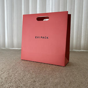 Sac en papier d'art écologique de luxe avec impression numérique, poignée découpée pour l'utilisation en supermarché, vêtements, parfums, cadeaux, promotion - Product Image 5