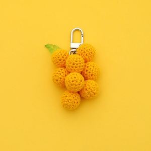 Handmade Knitted Crochet Grape Keychain Toys Knit Fruit Charm Grape Keychain Plush <b>Bag</b> Charm Accessory - Product Image 4