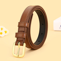 Ceintures classiques pour femmes en similicuir avec boucle ardillon dorée, ceinture fine multicolores pour robe décontractée et jean, sangle de taille ajustable pour femmes