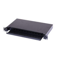 Panel Patch Fiber Optik 19'' 1U Tipe Drawer 12 Core SC LC, Kotak Enklosur Rak Distribusi Optik ODF untuk FTTH