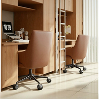 Chaise de bureau en cuir microfibre avec dossier solide et accoudoirs intégrés, chaise de bureau pivotante avec hauteur de siège réglable