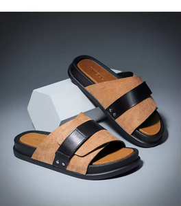 Slippers for men outdoor casual thick soled anti slip EVA frosted fabric leather business slippers and <b>sandals</b> men's shoes 2025 - Product Image 2